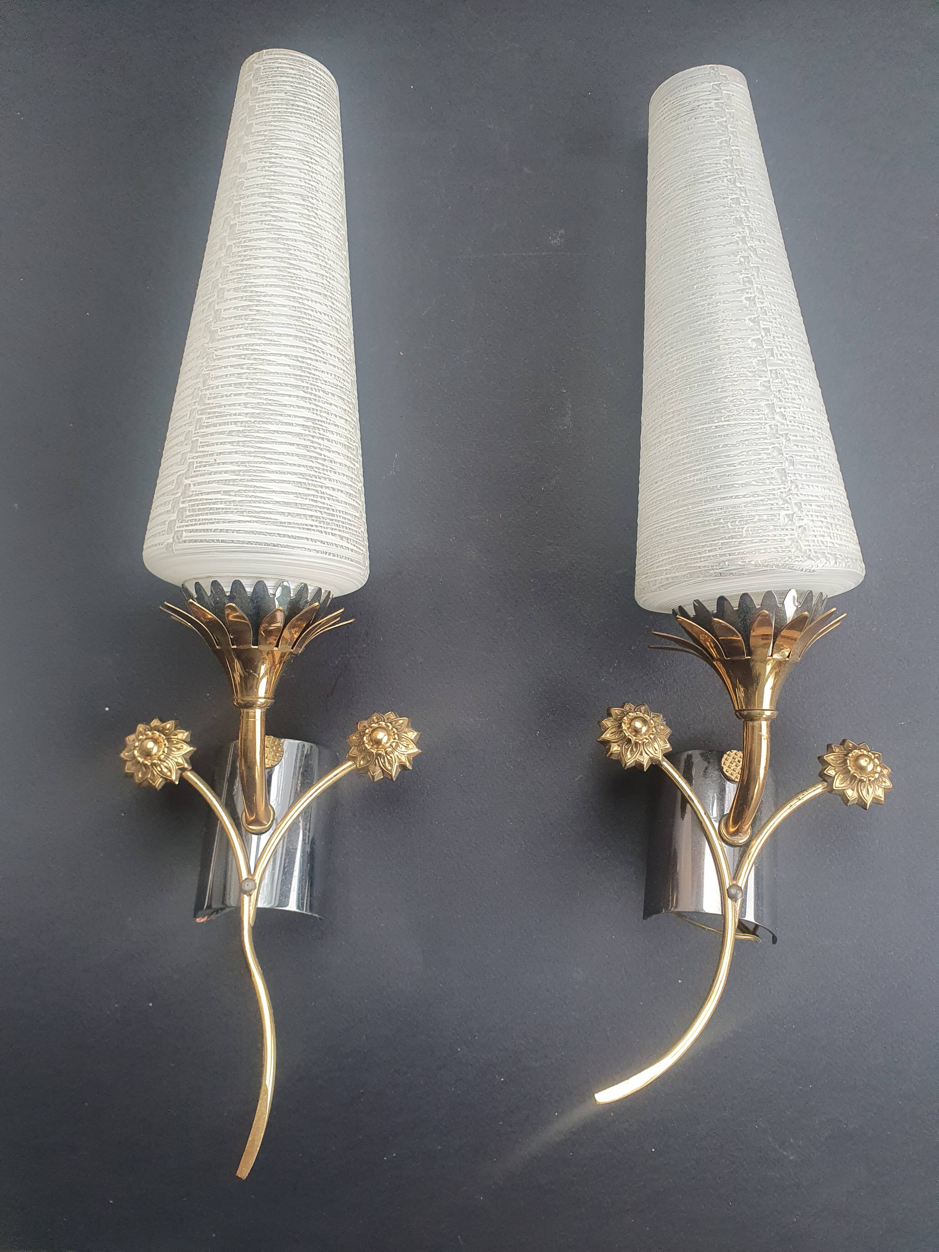 Pair of antique Art Deco wall sconces