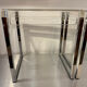 Pair of vintage chrome and acrylic glass bedside tables