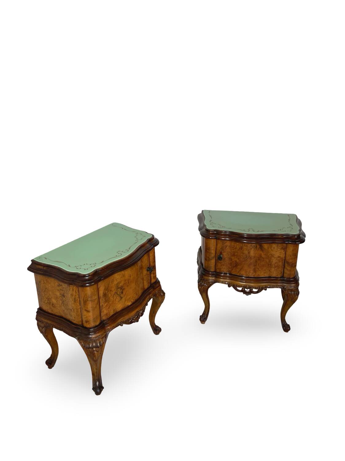 Italian Chippendale bed side tables/nightstands, 1940s/1950s.