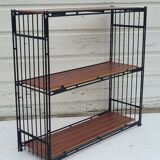 Vintage modular shelf with installation or wall Multistrux of Multimeuble lacquered steel, 1960