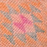 Peach & Pink Hallway Vintage Runner Rug, 84x310Cm