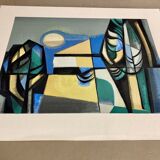 Lithographie signée "Albert Ferenz" Design 1950.