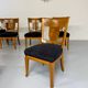 Set of 8 19th century Biedermeier art deco chairs in walnut with new upholstery
