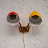 1960s Scandinavian Two-Arm Wall Lamp in Metal
