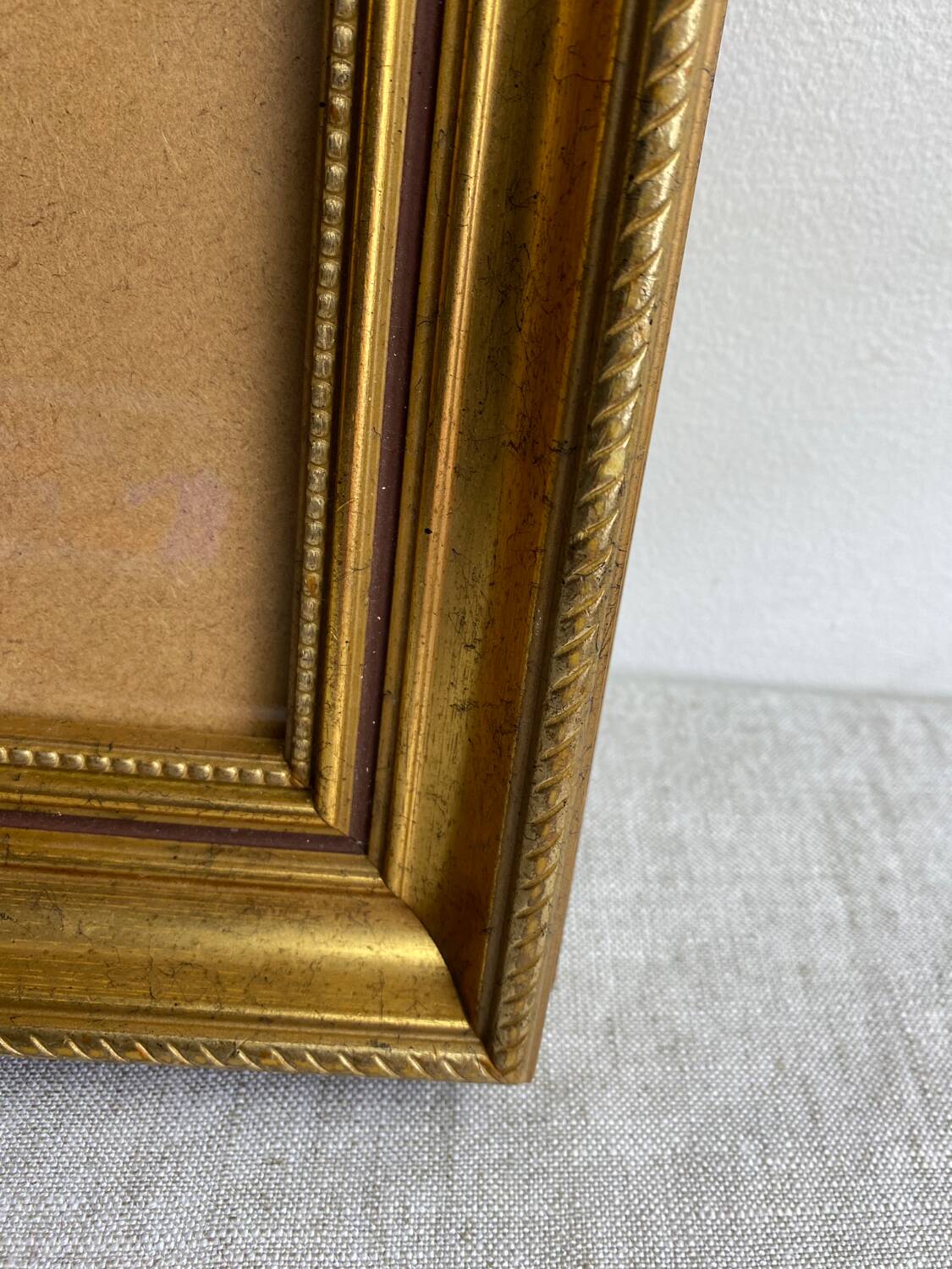 Glazed carved wooden frame