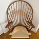 Fauteuil Windsor Peacock – bois massif – assise corde – style Wegner