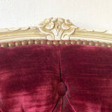 Pair of Louis XV style upholstered velvet armchairs