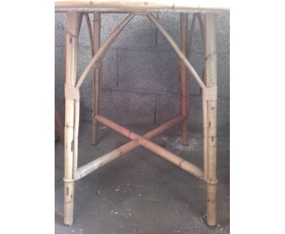 Table vintage en rotin