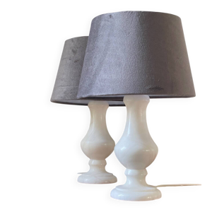 Paire de lampes en albâtre