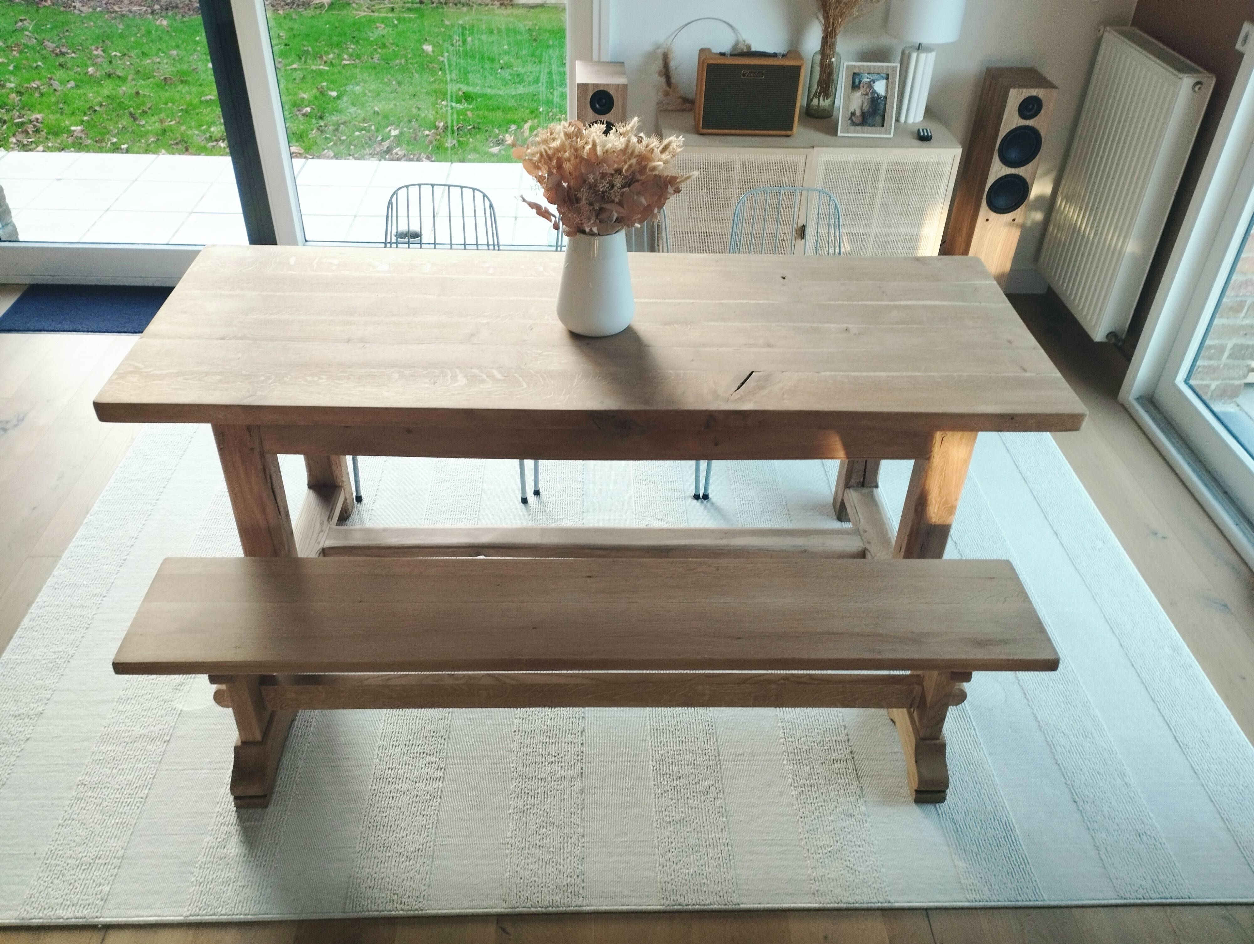 Solid oak farm table