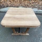 Restored Art Deco dining table in solid oak, 1940