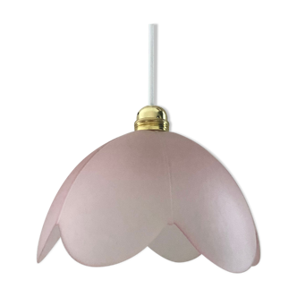 Pink glass flower pendant lamp