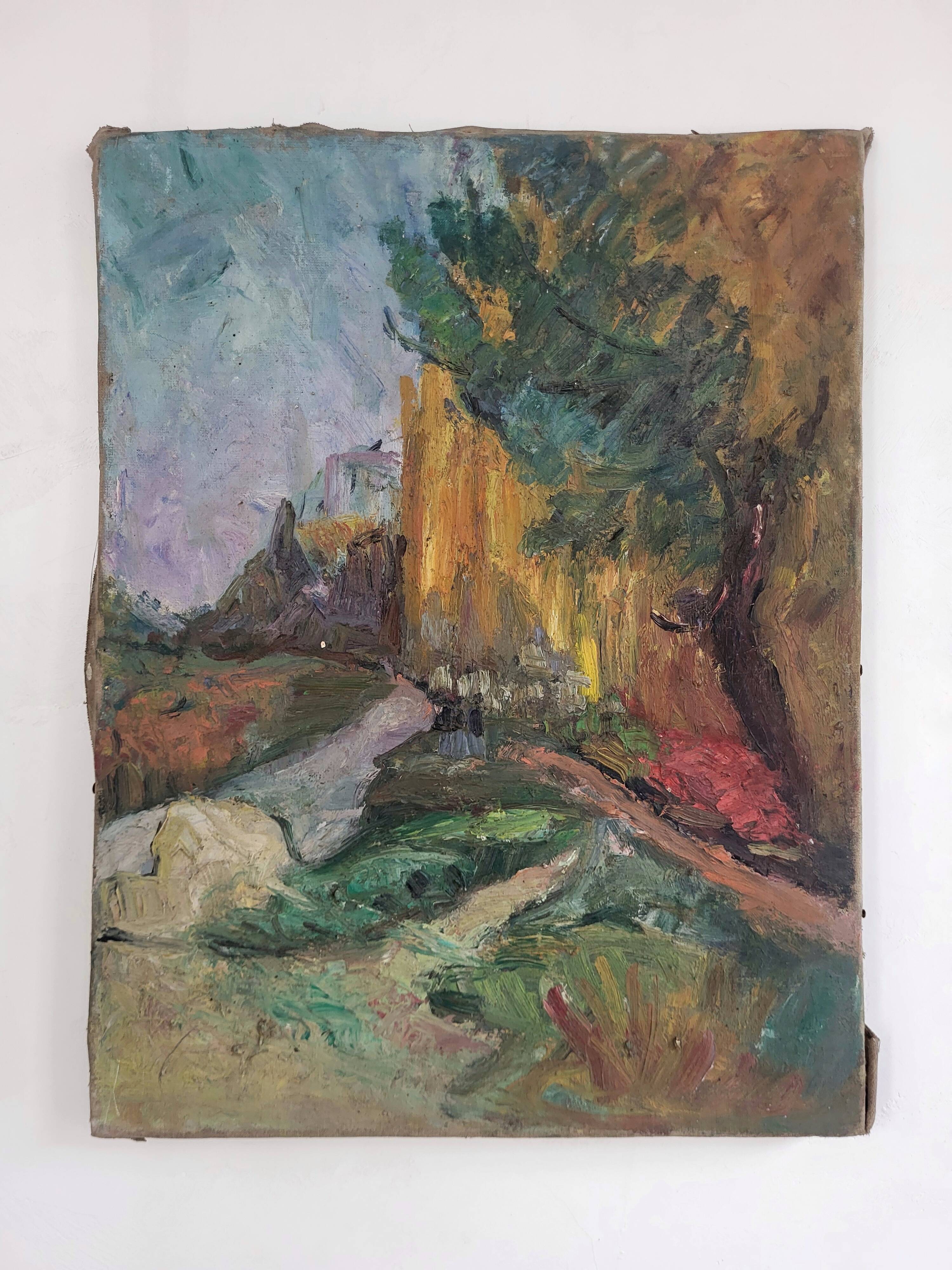 Paysage à l'huile sur toile