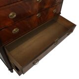 Commode Chiffonnière Ancienne en Acajou Flammé sur Chêne XIXe Siècle