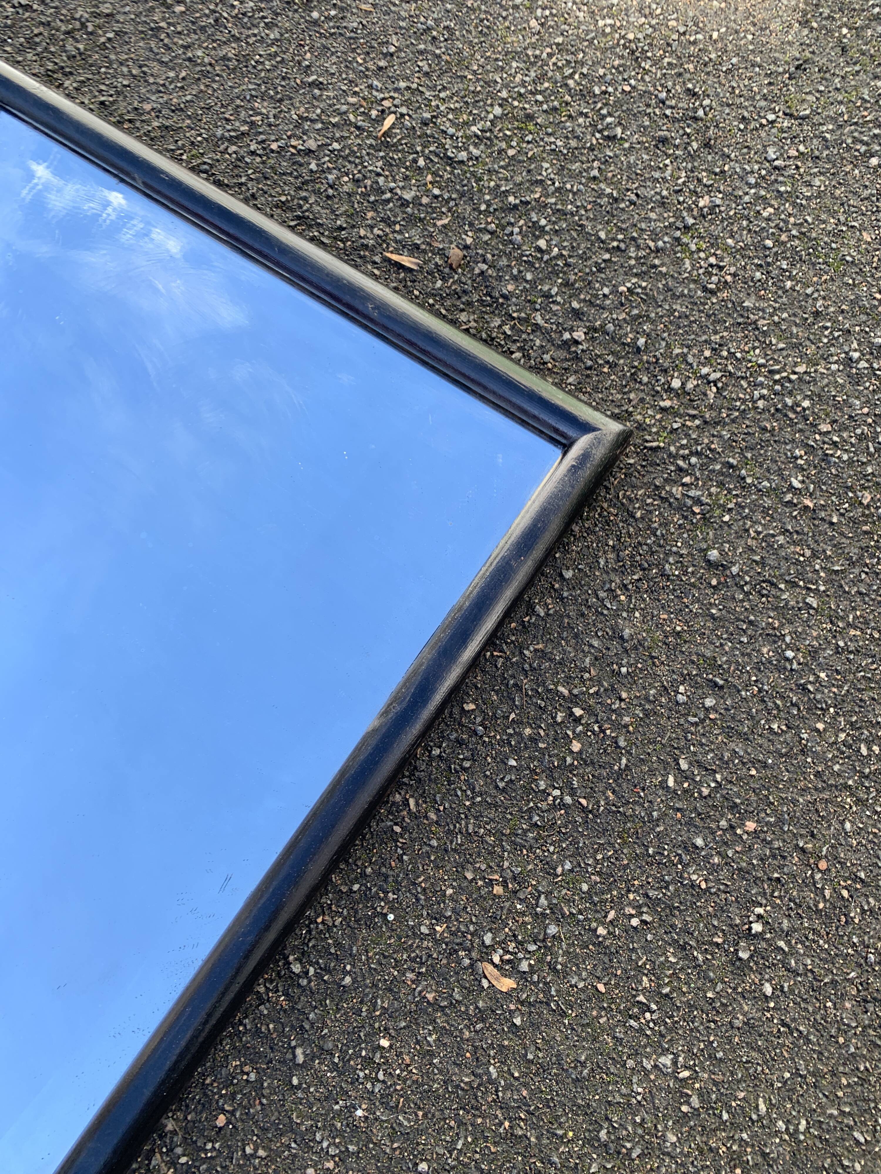 Large black wood mirror 116 x 64