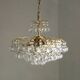 Large mid-century brass & crystal glass ceiling lamp from christoph palme
