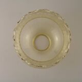 Set of 2 Vintage French Amber Ribbed Effect Glass Shades with Frilled Edge 5595