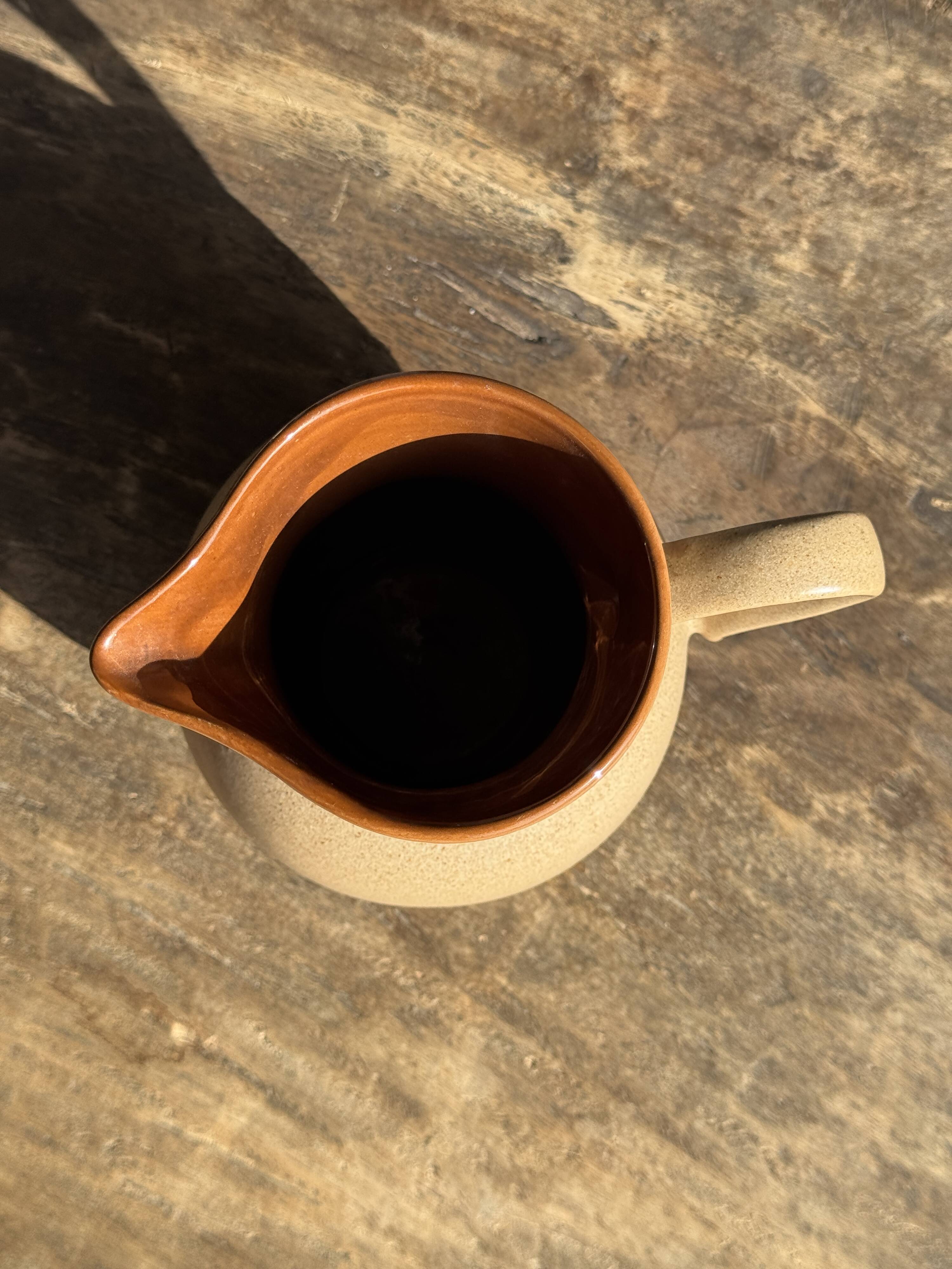 Vintage stoneware round carafe