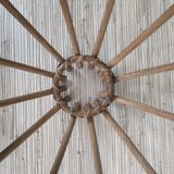 Wooden and wicker lampshade