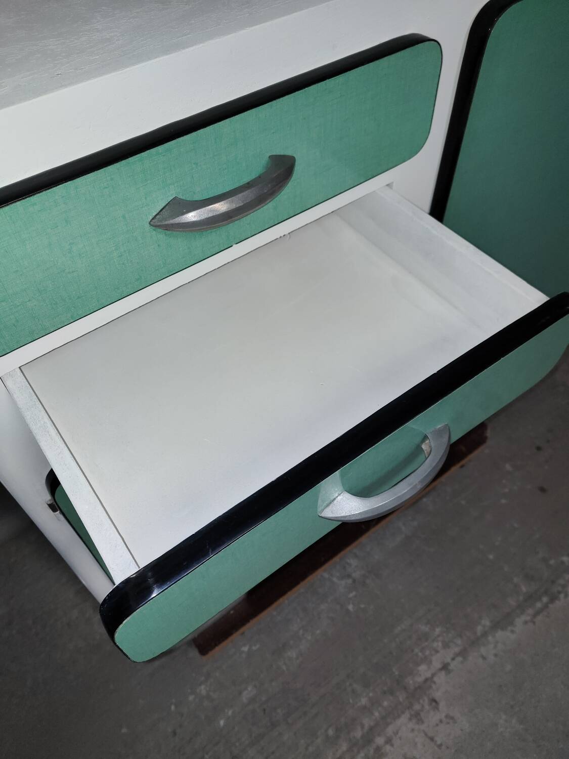 Green Formica cupboard or sideboard - 1960s