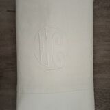 Old embroidered monogrammed sheet EC métis sheet 285 x 200 cm
