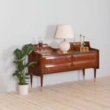 Mid century Italian credenza sideboard in walnut, 1950