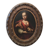 Old oil painting on canvas, Salome holding the head of John the Baptist - 18th century
