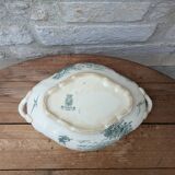 Ancien légumier plat de service Terre de Fer Porcelaine opaque de Gien modèle Océan