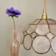 Suspension abat-jour vintage en nacre et laiton