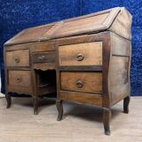 Bordeaux Louis XV period curved sloping desk in solid walnut circa 1750