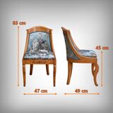 Chaise Gondole en Merisier et Érable moucheté, style Charles X – Milieu XXe