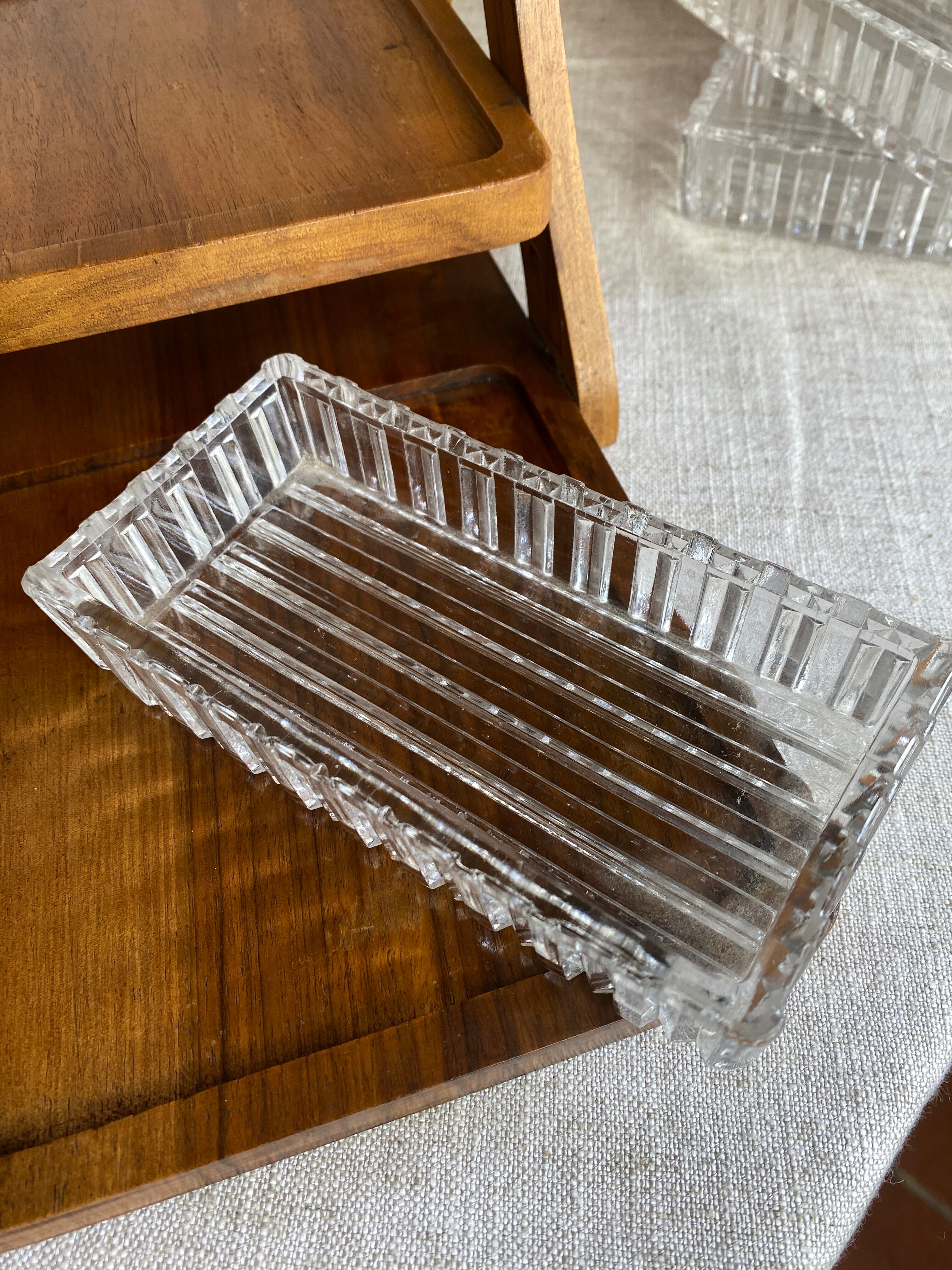 Art Deco wooden compartmented servant