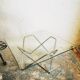 Glass and chrome square coffee table