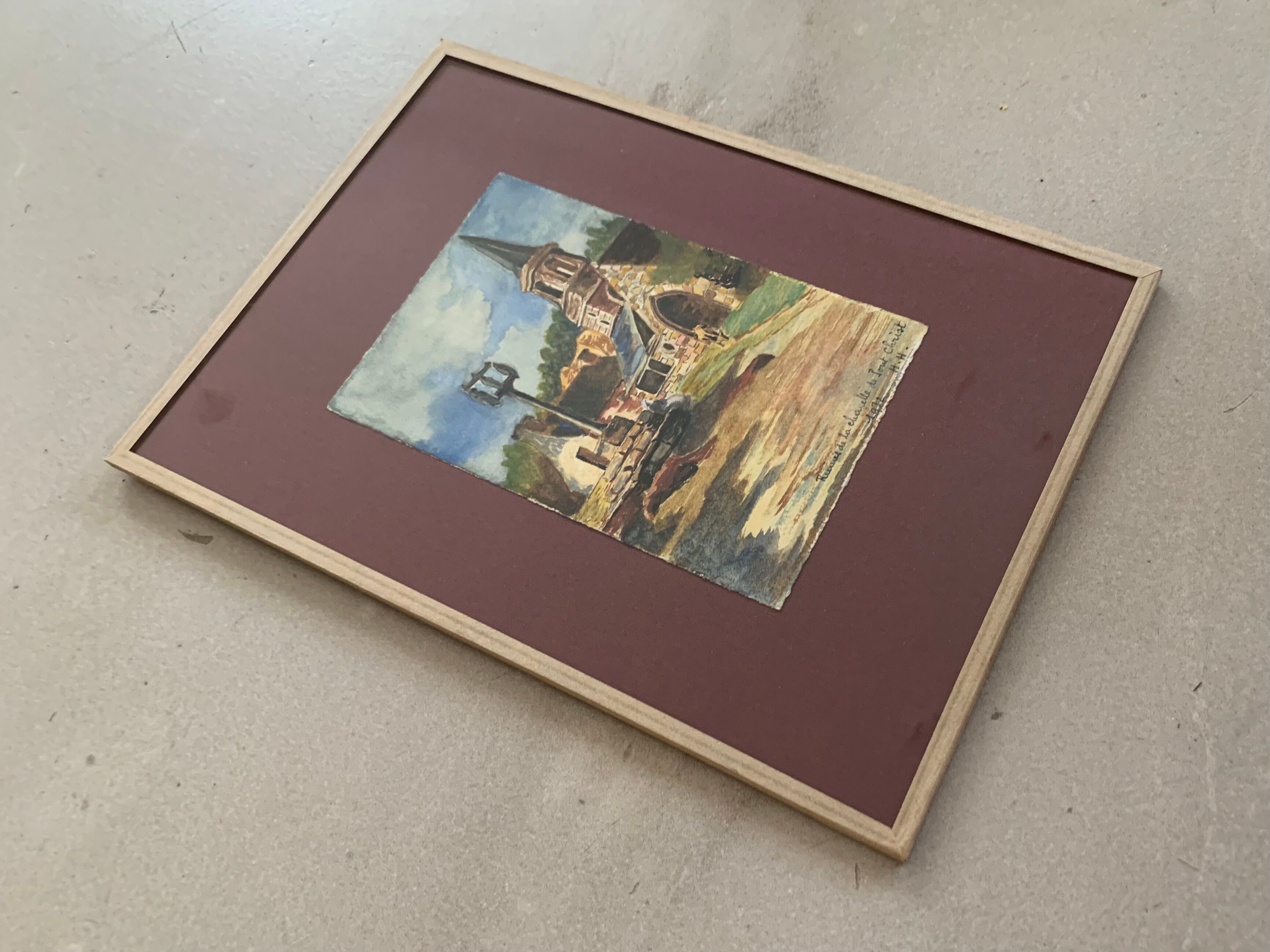 Old watercolor, Pont Christ chapel 1932