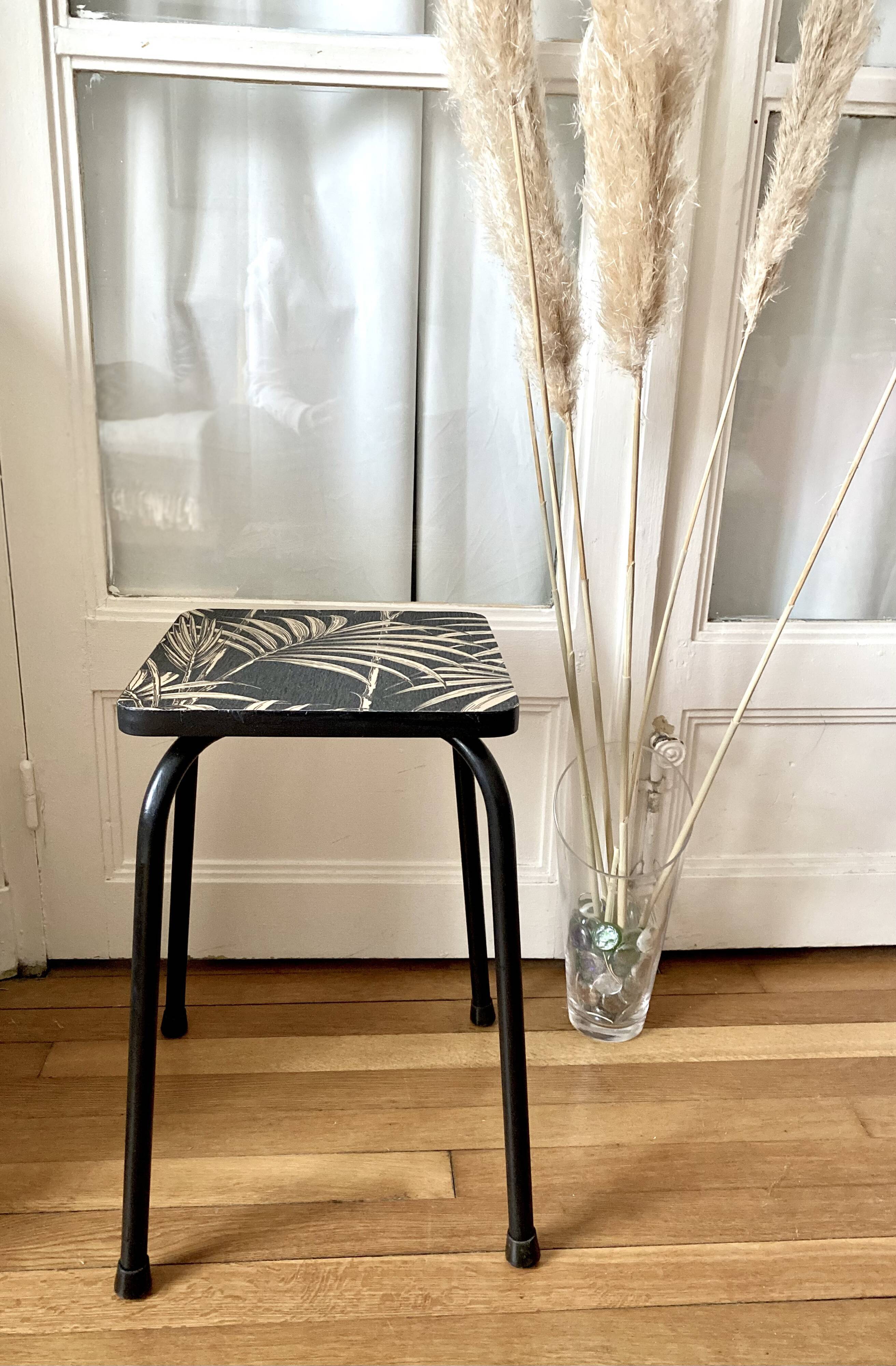 Antique stool in restyled formica