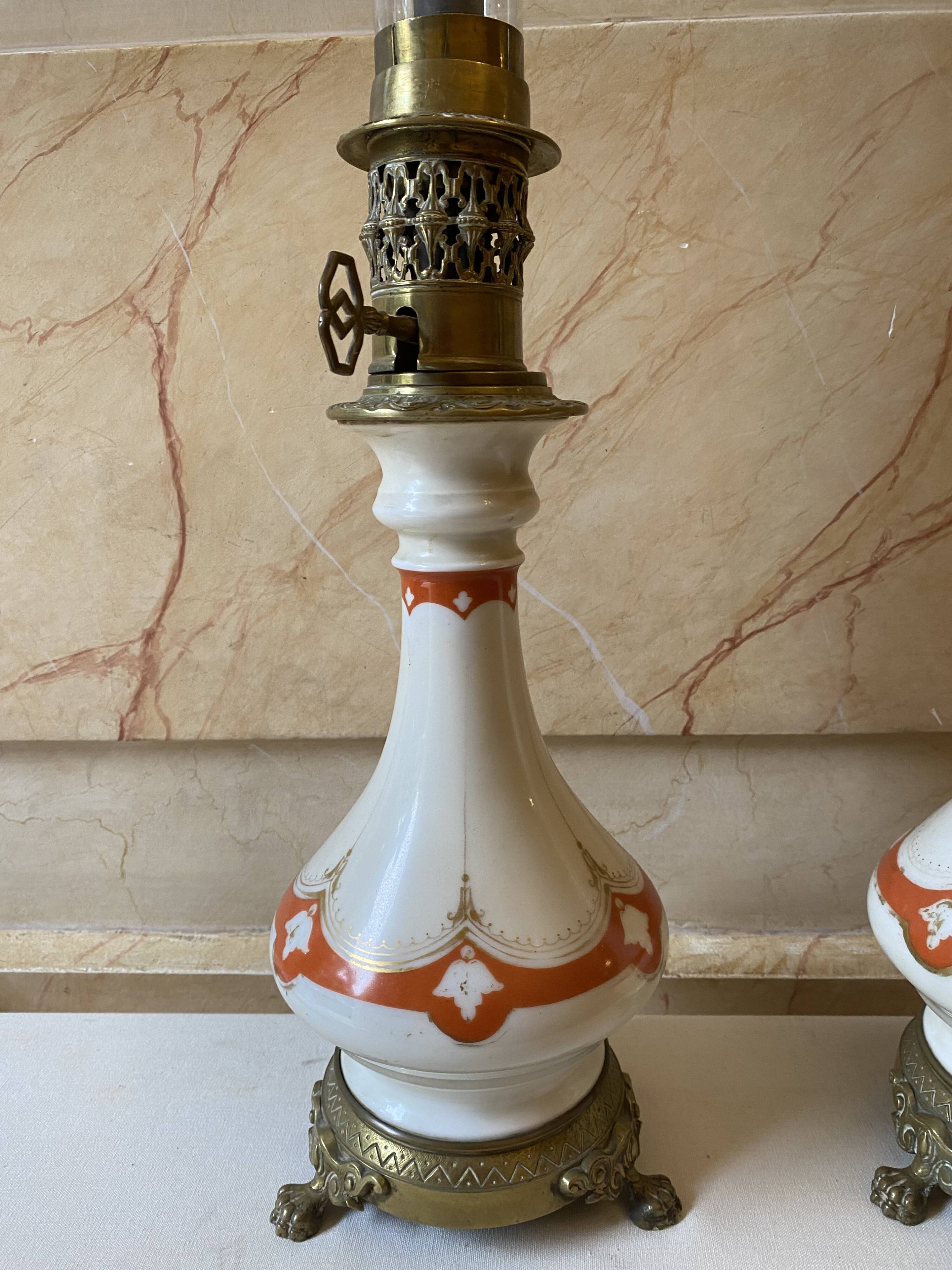 Paire de lampes à pétrole Napoléon III
