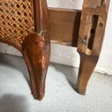 Ancien lit en bois et cannage