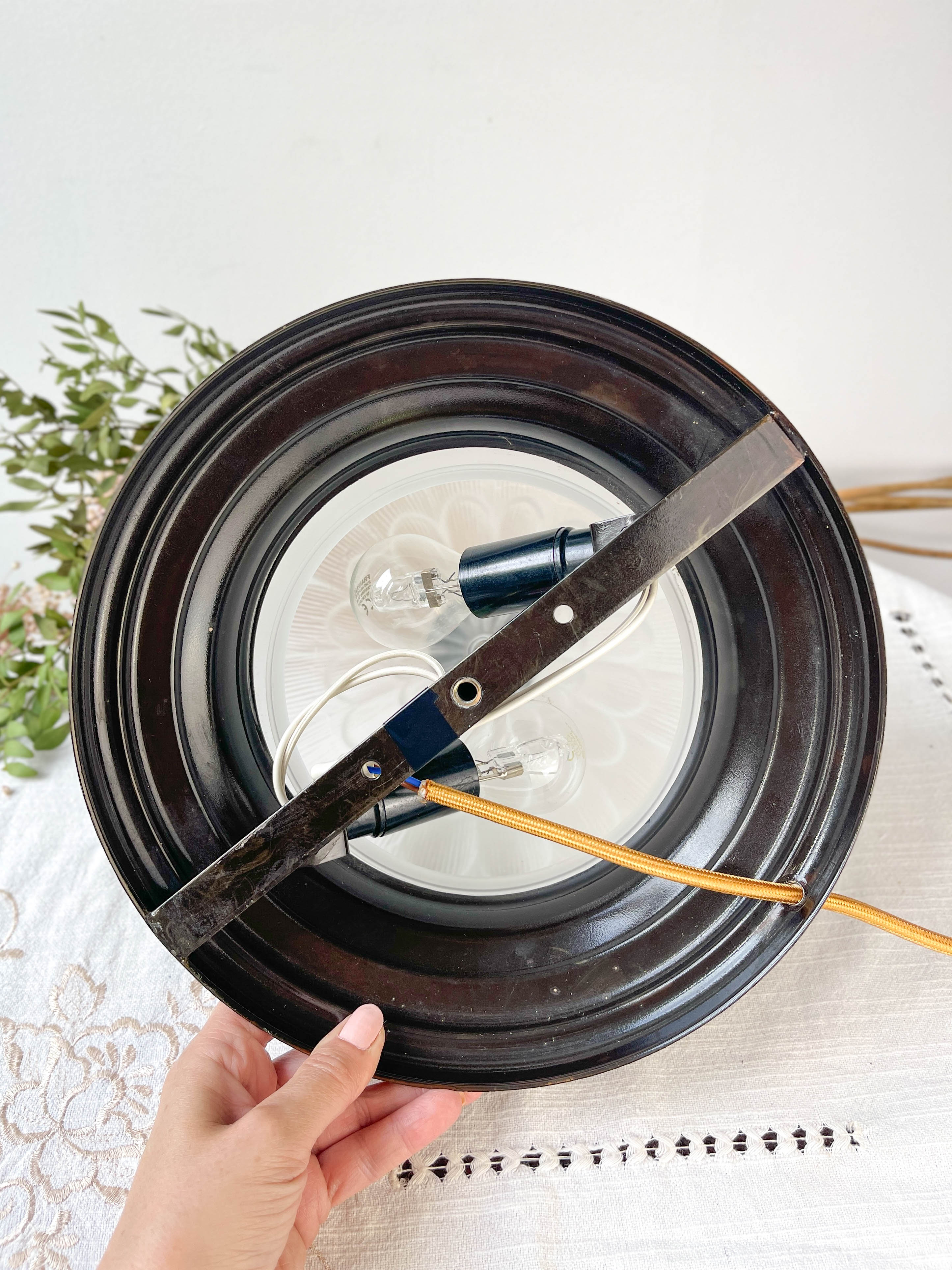 Vintage table lamp antique glass globe