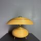 Lampe de table champignon en crayon, rotin, bambou et laiton, Italie, années 1970.