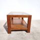 Table basse vintage bois et verre fumé 1970