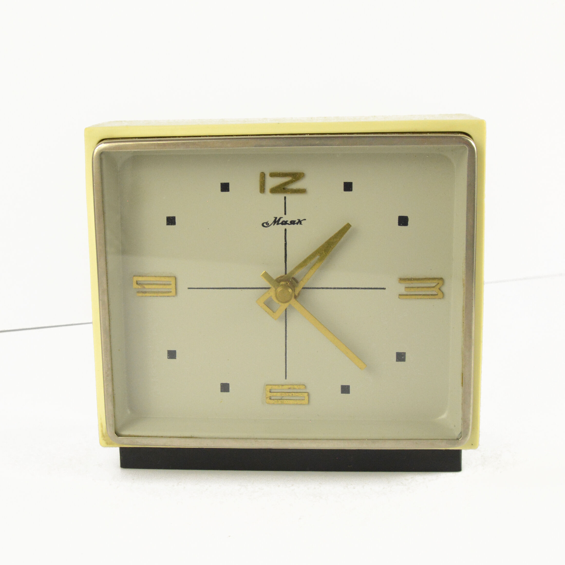 1960s modernist fireplace clock, Majak, USSR