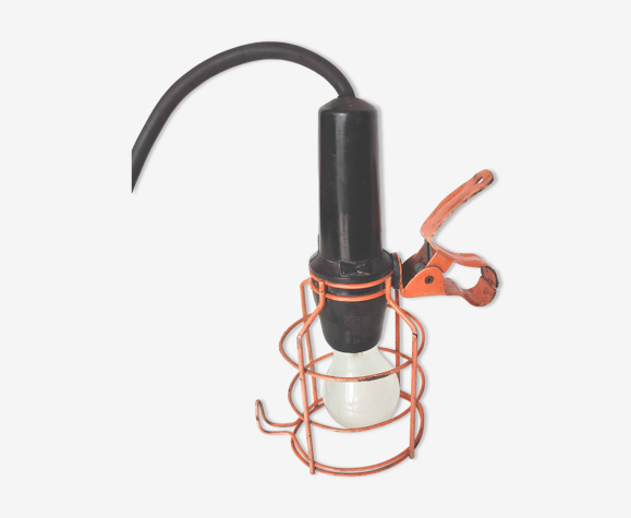 Lampe baladeuse d’atelier industrielle métal orange Atrow