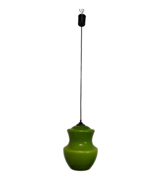 Suspension en opaline verte des années 60/70