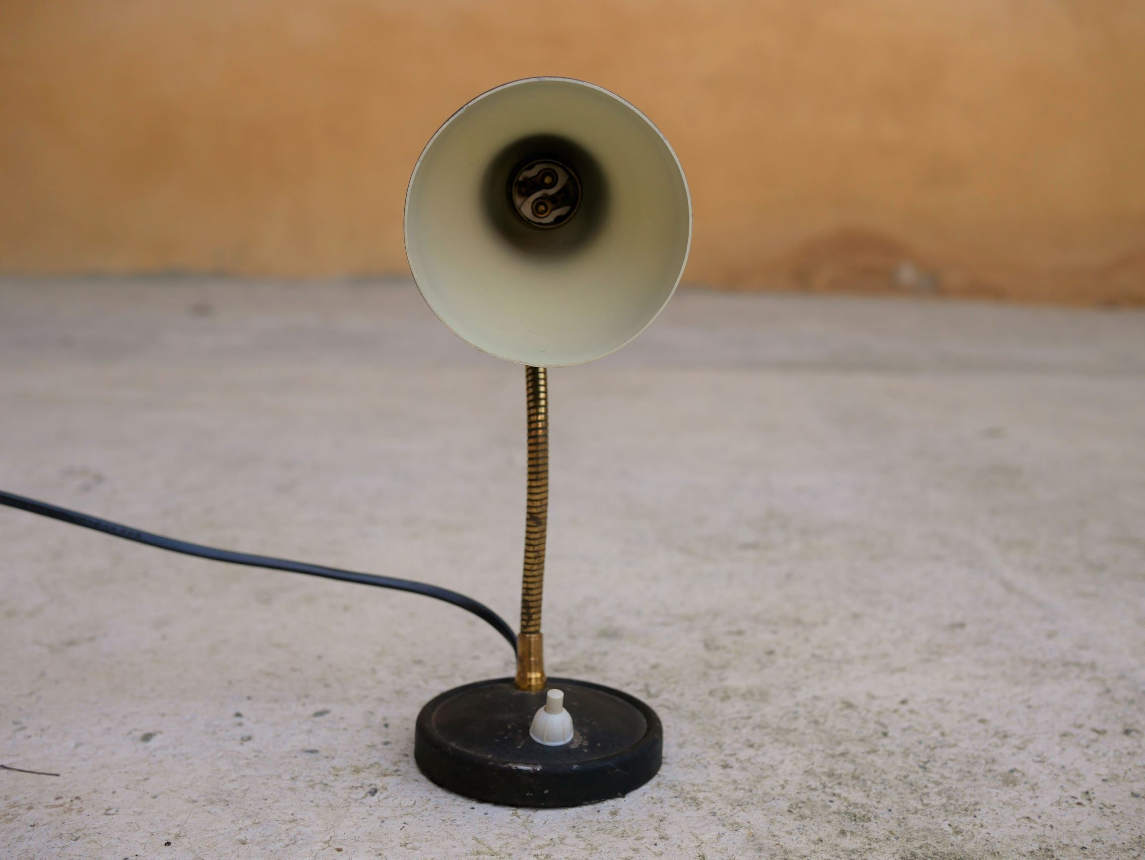 Vintage black and gold metal lamp