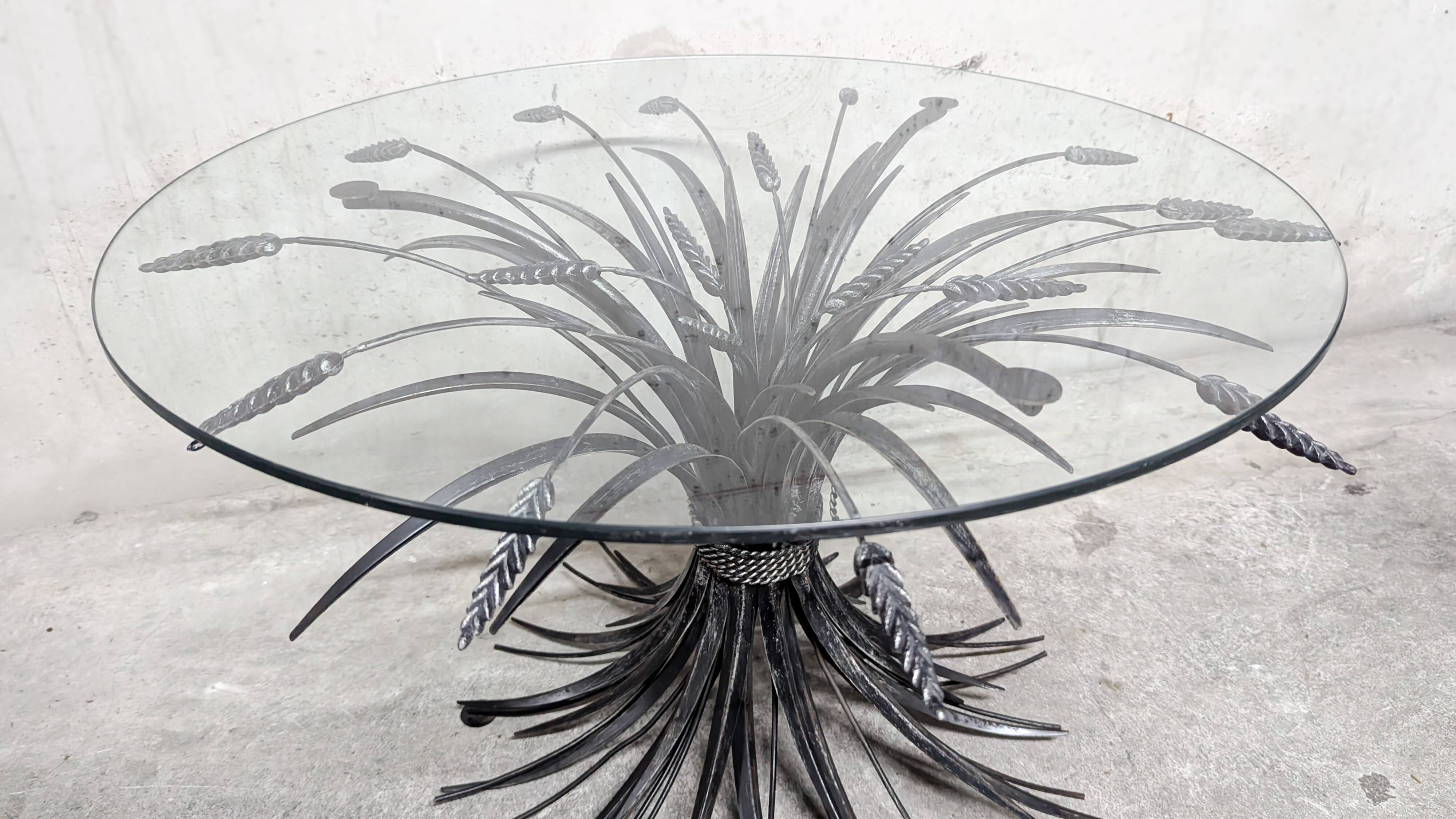 Coffee table with ears of wheat, "Coco Chanel" by Goossens, Circa 1970