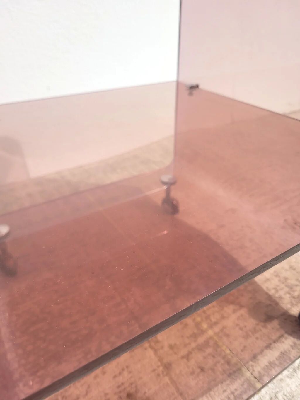 Vintage smoked plexiglass dessert trolley 70s by Michel Dumas