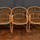 Suite of three rattan armchairs 1960 with original patina