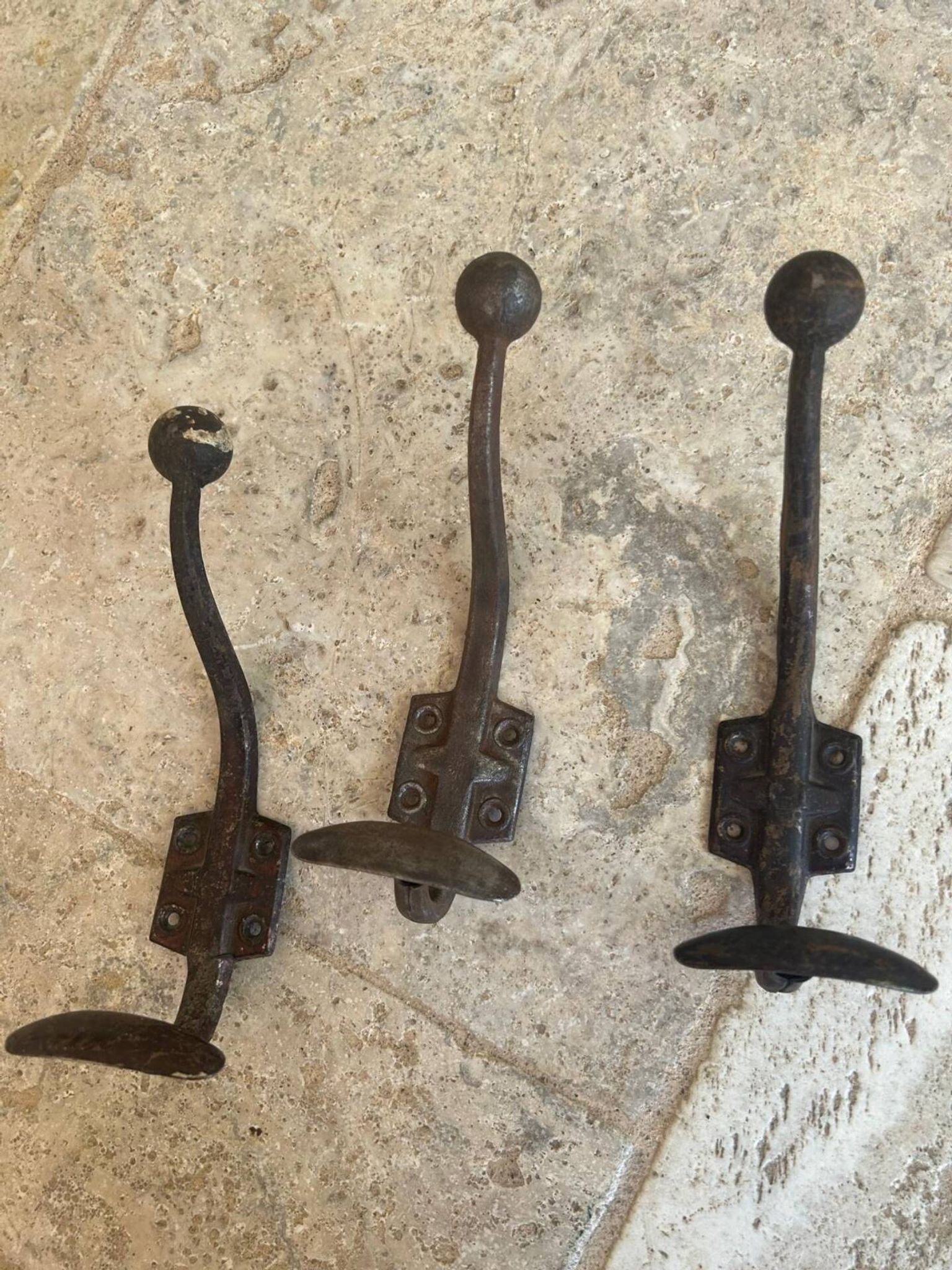 Set of 3 vintage wall hooks