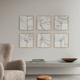 Set of 6 square giclee prints. Botanical series. 30x30