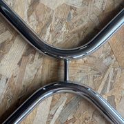 Vintage 1970s Space Age coffee table – tubular chrome & glass